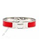 Hermes Clic H narrow bracelet, Red Enamel, Silver and palladium