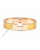 Hermes Clic H narrow bracelet, Gold Enamel, in 18kt Pink Gold