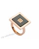 Bvlgari Square Ring in 18KT Pink Gold with Black Onyx and Pave Diamonds