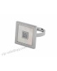 Bvlgari Square Ring in 18KT White Gold with Mother of Pearl and pave Diamonds