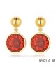 Louis Vuitton red crystal earrings in yellow