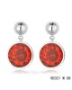 Louis Vuitton red crystal earrings in white