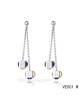 Louis Vuitton two cube with crystal earrings in white