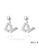 Louis Vuitton " LV " logo hang earrings in white