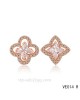 Louis Vuitton clover earrings in pink with diamonds