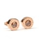 Bvlgari Stud Earrings in 18kt Pink Gold with Champagne Crystal