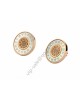 Bvlgari Stud Earrings in 18kt Pink Gold with Pave Diamonds