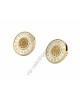 Bvlgari Stud Earrings in 18kt Yellow Gold with Pave Diamonds