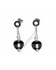 Bvlgari Drop Earrings in 18kt White Gold with Black Ceramic