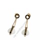 Bvlgari Drop Earrings in 18kt Yellow Gold with White Ceramic