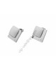 Bvlgari Double Square Earrings in 18kt White Gold with White Ceramic