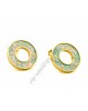 BVLGARI-Bvlgari green word earrings in 18kt yellow gold with Hollow