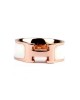 Hermes Clic H Ring in 18kt Pink Gold with White Enamel replica