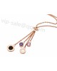 Bvlgari with 4 colors pendant in rose gold necklace