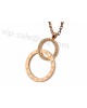 Bvlgari Two Rings Necklace in 18kt Pink Gold with Diamonds