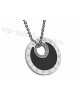 Bvlgari Necklace in 18kt White Gold with Diamonds and Black Mother of Pearl