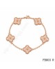 Van Cleef & Arpels Vintage Alhambra bracelet in pink gold with round diamonds