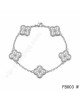 Van Cleef & Arpels Vintage Alhambra bracelet in white gold with round diamonds