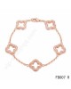Van Cleef & Arpels Byzantine Alhambra bracelet in pink gold with round diamonds
