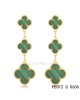Van Cleef & Arpels Magic Alhambra earclips earrings in yellow gold with Malachite
