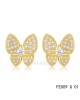 Van Cleef & Arpels Butterflies earrings in yellow gold with diamonds