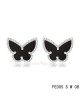 Van Cleef & Arpels Butterflies earrings in white gold with Onyx