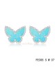 Van Cleef & Arpels Butterflies earrings  in white gold with Turquoise