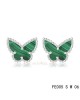 Van Cleef & Arpels Butterflies earrings in white gold with Malachite