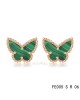 Van Cleef & Arpels Butterflies earrings in pink gold with Malachite