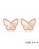 Van Cleef & Arpels Butterflies earrings in pink gold with White mother of pearl