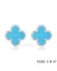 Van Cleef & Arpels Clover earrings in white gold with Turquoise