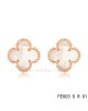 Van Cleef & Arpels Clover earrings in pink gold with White mother of pearl