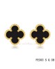 Van Cleef & Arpels Clover earrings in yellow gold with Onyx