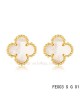 Van Cleef & Arpels Clover earrings in yellow gold with White mother of pearl