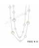 Van cleef & arpels Magic Alhambra long necklace in white gold with Mother-of-pearl