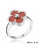 Van Cleef & Arpels Vintage Alhambra ring in white gold with Carnelian