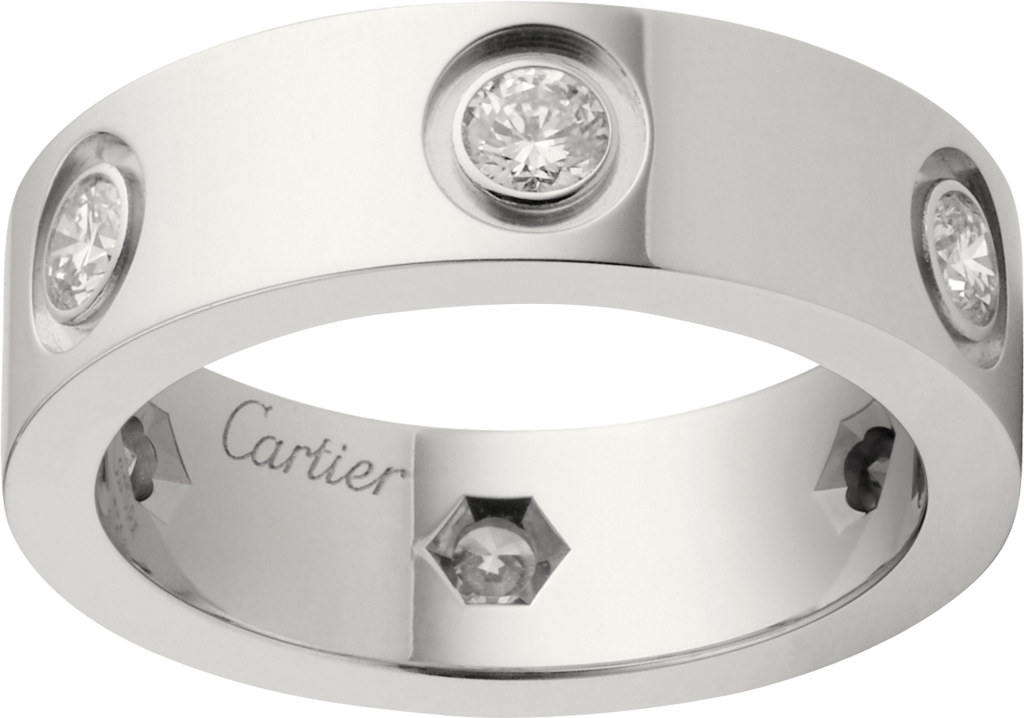 Cartier Love Full Diamond Ring in 18k White Gold Sz 46 – Opulent Jewelers