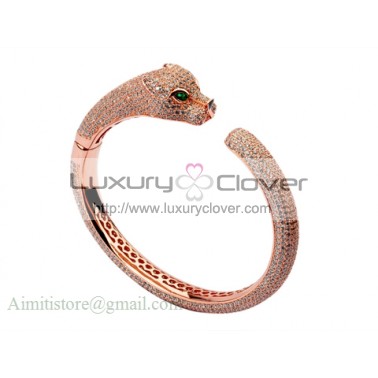 Panthere De Cartier Bracelet in Pink Gold with Diamonds