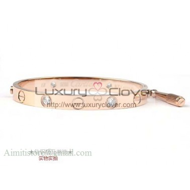 Cartier 18kt Pink Gold LOVE Bangle with 4 Diamonds for Men