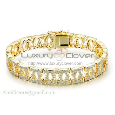C De Cartier Bracelet in 18kt Yellow Gold with Full Paved Diamonds