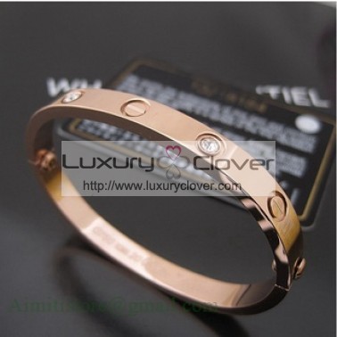 Cartier Oval Pink Gold Love Bracelet With Diamond,Narrow