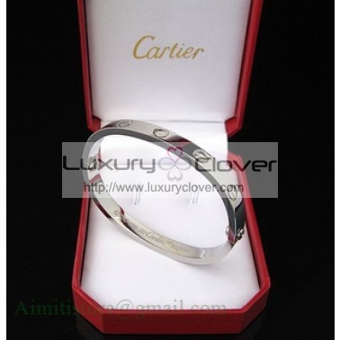 Cartier Oval Love White Gold Bracelet With Diamond,Narrow