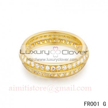 Van Cleef & Arpels Couture Wedding Band,Yellow Gold with Paved Diamonds