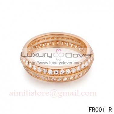 Van Cleef & Arpels Couture Wedding Band,Pink Gold with Paved Diamonds