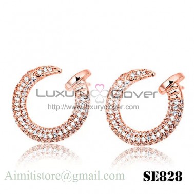 Juste un Clou Earrings in Pink Gold with Diamonds