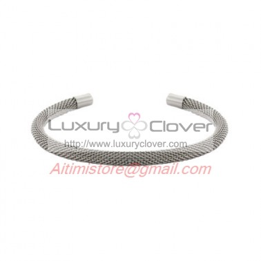 Designer Inspired Sterling Silver Thin Mesh Cuff Bracelet
