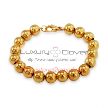 Designer Inspired 14k Gold Plated Bead Bracelet