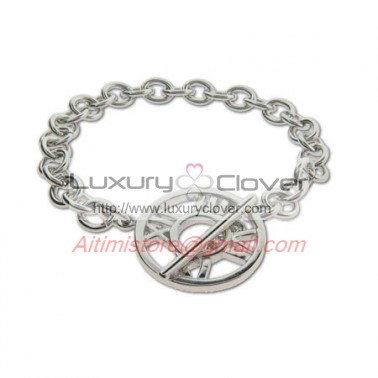 Designer Sterling Silver Atlas Style Toggle Bracelet