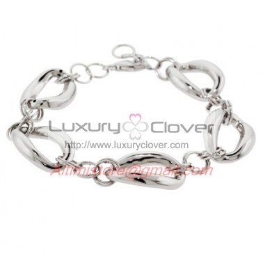 Designer Inspried Sterling Silver O Link Bracelet