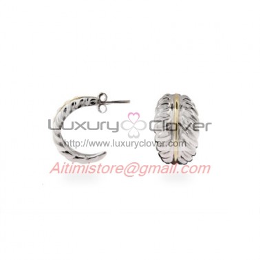 Designer Inspired Gold Nature Leaf Earrings in Sterling Silver